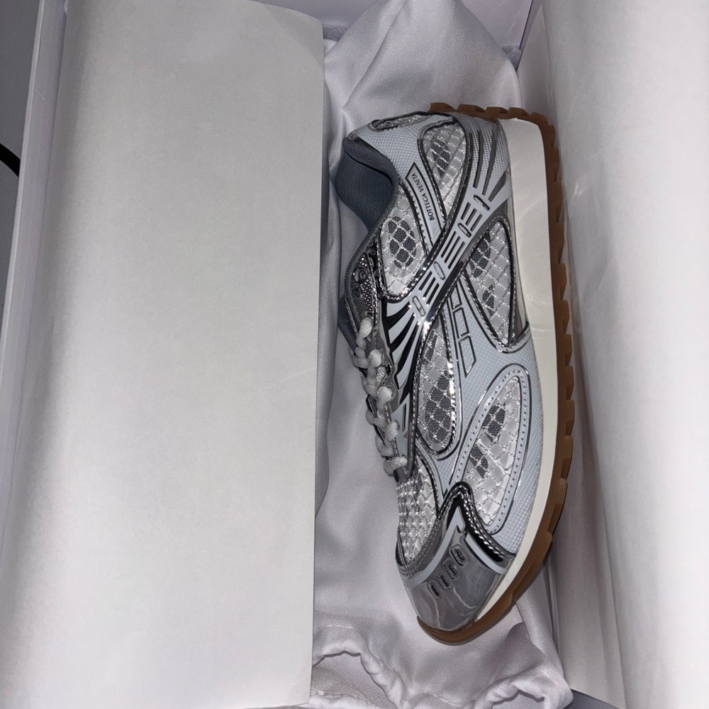 Gray and White Athletic Sneakers